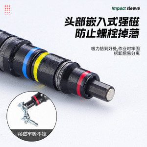 <b>Impact</b> Sleeve 9 In 1 Embedded Magnetic SAE <b>Impact</b> <b>Socket</b> Set High Torque Double Head Hexagonal For Hydraulic <b>Impact</b> Hammer - Product Image 5