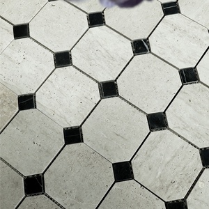 Mosaico <span class=keywords><strong>de</strong></span> Travertino Moderno <span class=keywords><strong>de</strong></span> Alta Gama para Decoración <span class=keywords><strong>de</strong></span> Paredes Exteriores, Uso en Hoteles, Piscinas y Villas, 10 mm, Negro y Blanco, Resistente al Agua - Product Image 6
