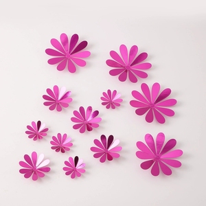 12 Piezas <span class=keywords><strong>de</strong></span> Adhesivos Decorativos <span class=keywords><strong>de</strong></span> Pared con Flores Metálicas 3D, Arte Floral para Decoración <span class=keywords><strong>de</strong></span> Fiestas <span class=keywords><strong>de</strong></span> Cumpleaños, Baby Shower, Bodas - Product Image 3