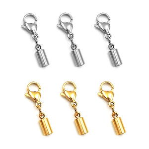 Juego de cierres de langosta de acero inoxidable de una sola cabeza para pulseras de cuerda, accesorios de joyería DIY, chapado en oro y plata - Product Image 1