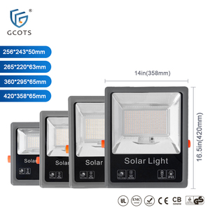 Gcots ไฟสนามกีฬาพลังงานแสงอาทิตย์100วัตต์ IP65สำหรับกลางแจ้งสวน ABS ร่างกายและ5AH แบตเตอรี่ - Product Image 2