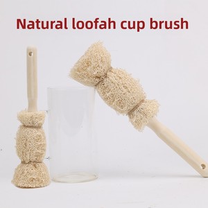 Cepillo de lufa natural para tazas y botellas con mango largo de madera, cepillos de limpieza para teteras - Product Image 2
