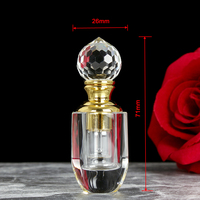 Mini flacon en verre rechargeable pour huile essentielle, flacon de parfum en cristal