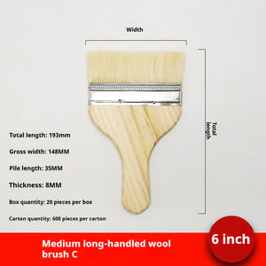 Pinceaux à peinture murale industriels personnalisés en gros, poils naturels, manches en bois cannelés <span class=keywords><strong>de</strong></span> qualité supérieure, tailles ODM <span class=keywords><strong>de</strong></span> 2 à <span class=keywords><strong>8</strong></span> <span class=keywords><strong>pouces</strong></span>, pour le bricolage – Vente chaude - Product Image 5