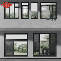 Fenêtre coulissante moderne en aluminium à rupture de pont thermique, double vitrage en verre trempé, insonorisée, cadre fin, pour maison et villa