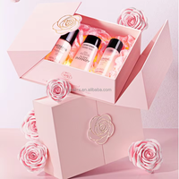 Boîte rigide en papier kraft écologique magnétique personnalisée rose clair élégante et très vendue pour l'emballage de cadeaux de parfum