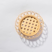 Sous-verres décoratifs modernes en rotin tressé à la main, ajourés, résistants à la chaleur, écologiques et durables, taille personnalisée, vente en gros