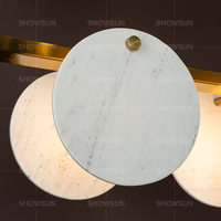Lustre rectangulaire en pierre de luxe, moderne, en marbre, exquis, fait à la main, en pierre naturelle, pour restaurant nordique, salle à manger
