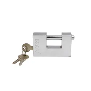 Wholesale Locks Padlock Manufacturer OEM BRAVO Electroplated Rectangular Iron Padlock 60/70/80/90mm