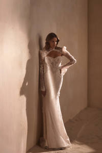 Mily Bridal MHL637 Reiß verschluss zurück Baskisches Korsett Schatz Abnehmbarer Zug 2 in 1 Spitze Brautkleid mit Bolero - Product Image 5