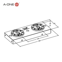 Plaque de centrage A-ONE - Quatro 3A-110007 en acier non trempé, solution d'alignement pneumatique pour machines EDM/CNC/tournage/meulage