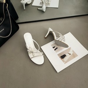 Sandalias de Tacón Alto con Pedrería Brillante y Logotipo Personalizado para Mujer, Estilo Dropshipping - Product Image 4