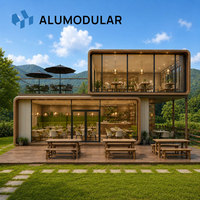 Module de bureau préfabriqué modulaire à double étage, revêtement en aluminium, structure en acier, conception clé en main sur mesure