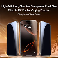 Protection d'écran anti-espion de haute qualité 9H pour iPhone, protection d'écran en verre trempé, protection d'écran de confidentialité