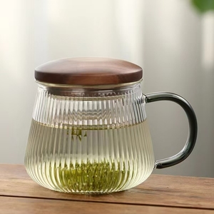 Usine En Gros Thé Séparation Tasse À Thé Épaissie <span class=keywords><strong>Pyrex</strong></span> Tasse À Eau avec Poignée Filtre Bureau Tasses À Thé avec Couvercle - Product Image 2