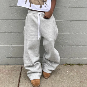 بنطلون رياضي رجالي واسع الساق بتصميم فضفاض وجودة عالية، بنطلون جوجرز بأسلوب Y2k، بنطلون واسع مكدس للرجال - Product Image 1