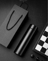 Bouteille d'eau intelligente en acier inoxydable avec affichage de la température et logo personnalisé, 500 ml, thermos numérique intelligent pour cadeaux, bureau, remise de diplôme