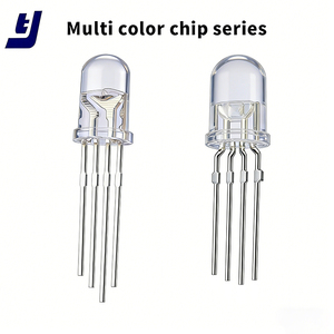 Горячая распродажа: DIP RGB LED диоды 3 мм, 5 мм, круглая головка, общий анод, 3/4 контакта, рассеянные, для сквозного монтажа - Product Image 2