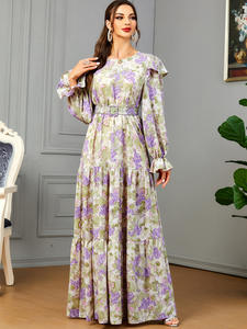 2026 nuovo arrivo Medio Oriente <span class=keywords><strong>abbigliamento</strong></span> musulmano Casual stampa floreale Abaya donna abito musulmano <span class=keywords><strong>femminile</strong></span> <span class=keywords><strong>abbigliamento</strong></span> <span class=keywords><strong>islamico</strong></span> - Product Image 5