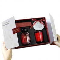 Coffret Cadeau de Bougies en Cire de Soja Aromatiques pour le Nouvel An, Parfum d'Ambiance Haut de Gamme, Ornement Suspendu, Souvenir, Cadeau de Noël