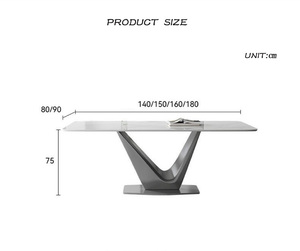 <span class=keywords><strong>Table</strong></span> à manger en pierre frittée de luxe simple mais légère <span class=keywords><strong>table</strong></span> design originale pour le dîner adaptée à un environnement domestique confortable - Product Image 6