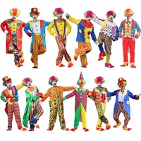 Costume de clown adulte pour cosplay et jeu de rôle combinaison et ensemble de robes pour les fêtes d'anniversaire et les carnavals