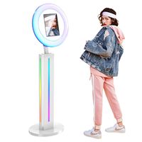 10.9-12.9 pouces Portable 3D Ring Light LED Photo Booth avec imprimante Selfie et fête de mariage Rassemblement Photo Booth Stand Shell