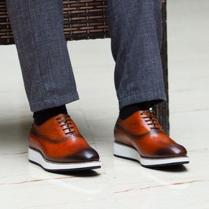 Zapatos Oxford de Alta Gama, Estilo Británico Informal de Negocios, Sin Cordones, con Capa Superior Repujada a Mano, Nueva Suela de Goma Antideslizante para Otoño - Product Image 4