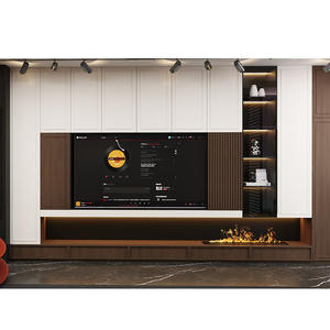 وحدة حامل تلفزيون معلقة على الحائط بتصميم عصري فاخر، طقم خزانة من خشب الميلامين MDF للأثاث المنزلي - Product Image 2