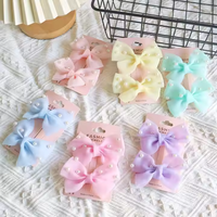 Jepit rambut pita kupu-kupu jala, jepit rambut mutiara plastik aksesori rambut DIY cantik manis untuk BB anak-anak perempuan