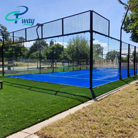 Terrain de padel panoramique avec verre CE, gazon synthétique CEP, éclairage 400W, tableau de scores électrique, triple galvanisation à chaud soudée au laser