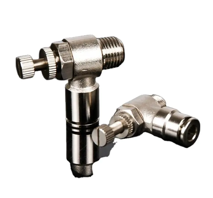 Pneumatic Accessories MNSE Flow Control one Touch Fittings brass nickelplated Pneumatic Copper push-in connector fitting for air