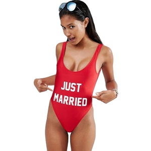 All'ingrosso stampa logo con scollo a immersione estate nuovi prodotti costumi da bagno festa privata appena sposata costumi da bagno - Product Image 1