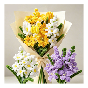 Material de arte educativo DIY, limpiapipas de terciopelo de 8 mm para decoraciones creativas en el aula y hermosas flores de limpiapipas - Product Image 2