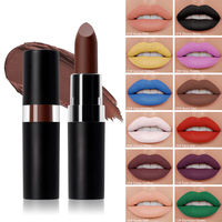 Rouge à lèvres pour peinture corporelle d'Halloween, maquillage facial, 12 couleurs, gloss à lèvres mat foncé, rouge à lèvres crème
