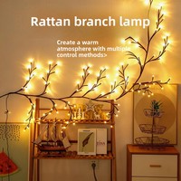 Luces LED de Cadena con Forma de Planta de Ratán, Impermeables, con Control Remoto, para Uso en Interiores/Exteriores, Estudios de Transmisión en Vivo, Decoraciones de Halloween
