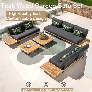 Tốt nhất xem xét II gỗ tếch vườn sofa giải trí ngoài trời Vườn ghế sofa cho khách sạn Patio Bộ kết hợp nhôm cho phòng khách sử dụng - Product Image 2