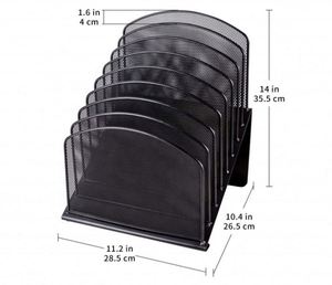 Metal Mesh 8 Tier Vertical Desktop <b>File</b> <b>Organizer</b> Powder Coat Finish Durable Steel Mesh Construction Metal Desk <b>Organizer</b> - Product Image 4