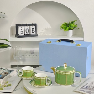 European Luxury Style 5-Piece <b>Tea</b> <b>Set</b> Best Selling Ceramic Coffee Tool with Porcelain Saucer and Bamboo Whisk for Home Use - Product Image 3
