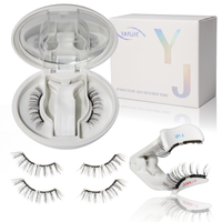 Cils magnétiques doux sans colle avec applicateur, boîte de rangement de voyage, cils magnétiques réutilisables naturels et volumineux, courbure C