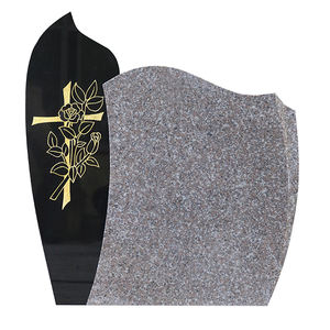 Pierres Double tête gravées en granit naturel noir et gris, pierres de ciment, Design en croix, bon marché, livraison gratuite - Product Image 1