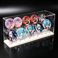 Vitrine d'exposition Mart X-64 pour figurines, badges et blocs de construction - Boîte de rangement transparente avec couvercle empilable et support