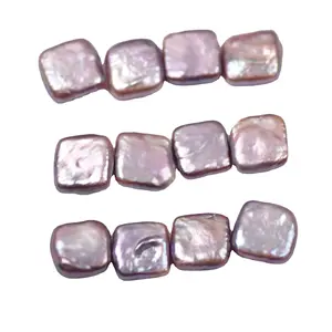 Natural aaa Baroque Purple Square Pearl 12mm Poreless freshwater Pearl for jewelry