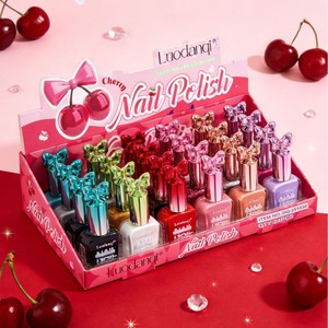 Vernis à ongles Luodanqi 24 couleurs 15 ml, design cerise, couleurs tendance pour femmes et filles - Product Image 1