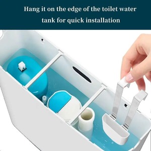 Support de tablettes nettoyantes pour réservoir de toilettes, organisateur suspendu pour tablettes de cuvette, support universel pour nettoyant WC - Product Image 3
