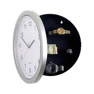 Working Wall Clock with Hidden Storage Space Three Compartment Shelf Diversion Safe Secret Stash Money Cash Jewelry