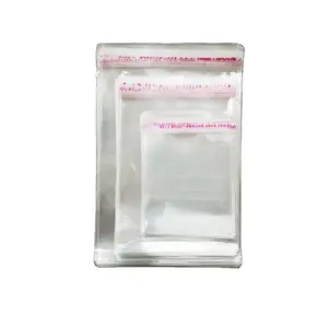 حقيبة بلاستيكية شفافة ذاتية اللصق الملابس البلاستيكية opp مع ختم شنطة هدايا 100 قطع عبوة تغليف شفافة حقيبة