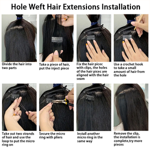 Extensions de cheveux invisibles à double languette 12-24 <span class=keywords><strong>pouces</strong></span>, bande adhésive en PU, cheveux humains 100 % naturels, noir de jais, tissage à micro-anneaux - Product Image 2