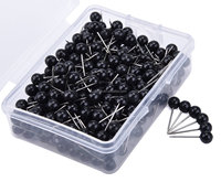 500 pièces/boîte, épingles rondes en métal noir Art Déco de 1/8 pouce