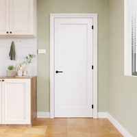 Porte moderne à 1 panneau de style Shaker, porte creuse en HDF, apprêt blanc, porte moulurée avec cadre pour l'intérieur des maisons